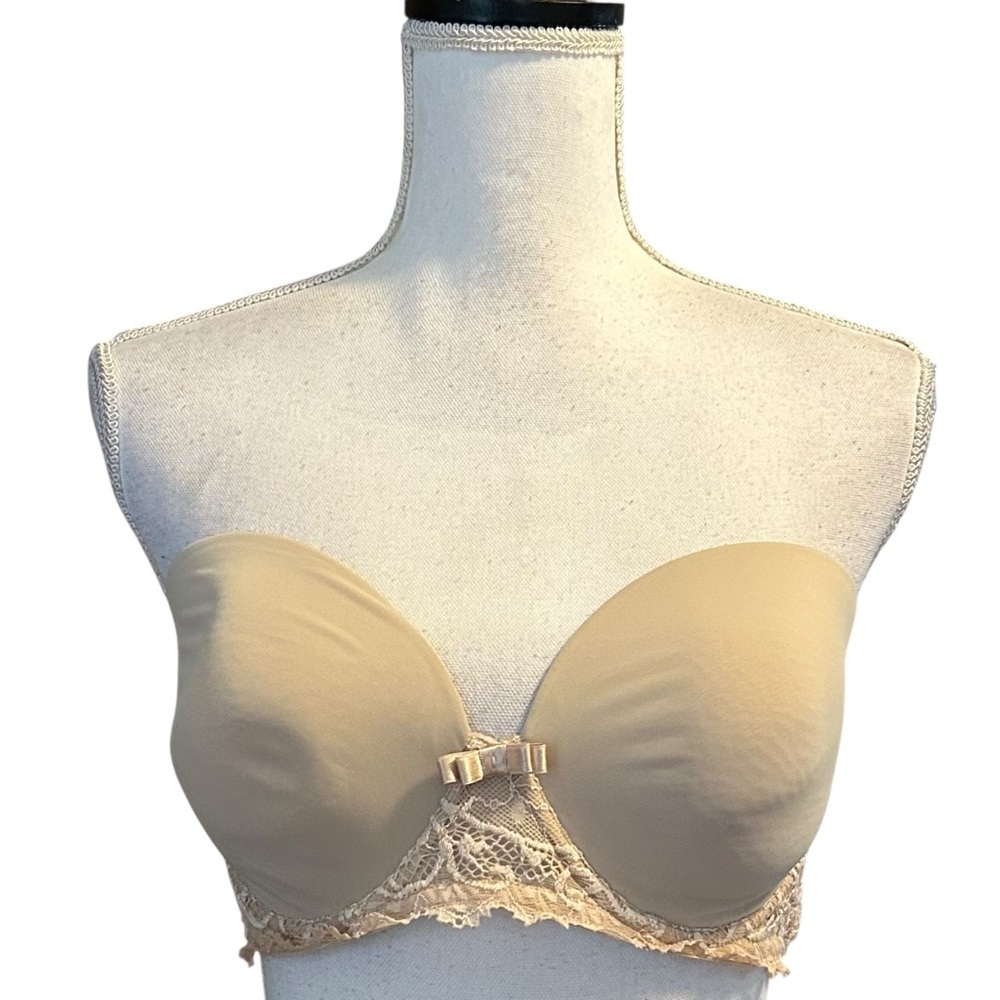 Simone Perele Strapless Underwire‎ Bra SZ US 34F in Nude